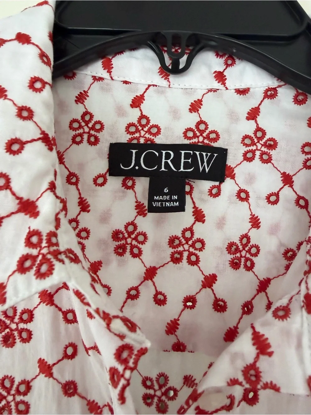 J. Crew White Mini Dress with Red Floral Print